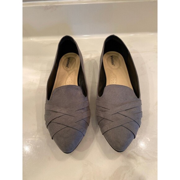 Veittes Womens Flats Slip On Size 8 WIDE Shoes Gray Excellent Condition Padded - Picture 3 of 12